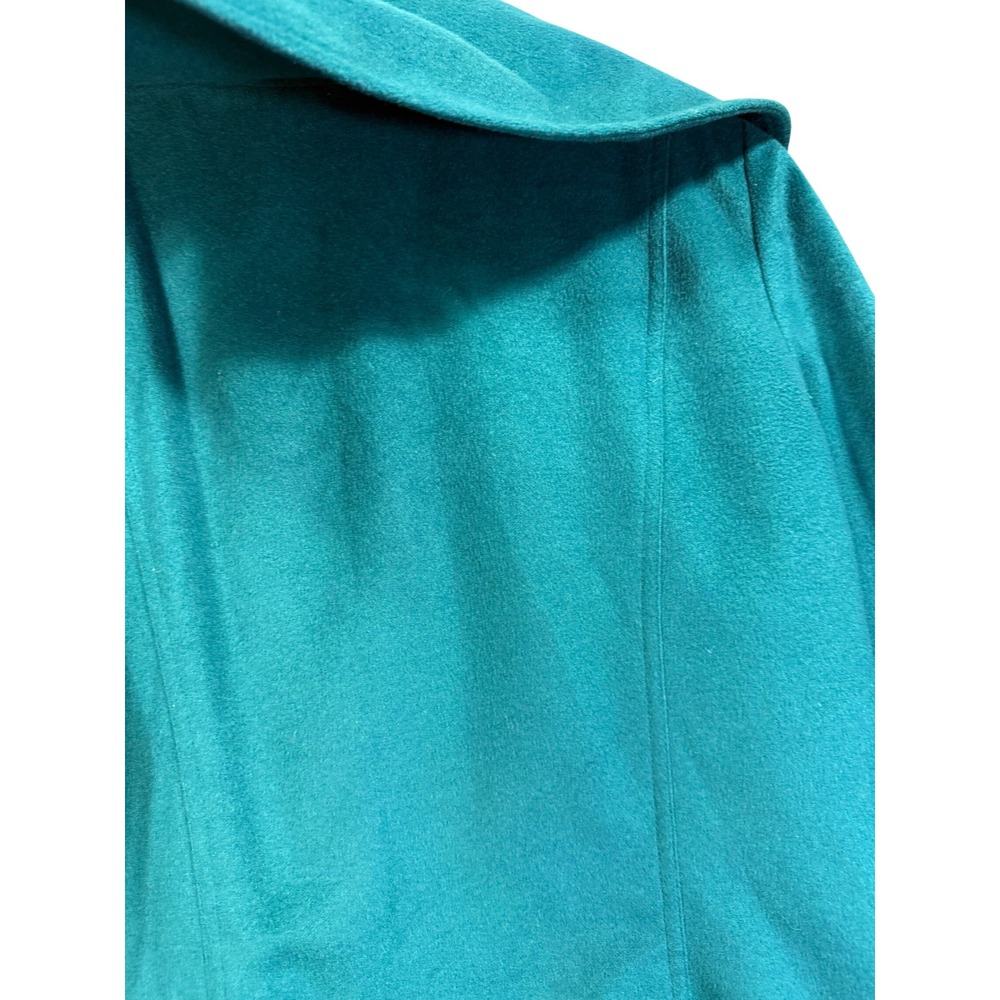 Harve Benard Portrait Collar Jacket M Teal Shawl Button Front Retro Green Fall - Picture 17 of 17